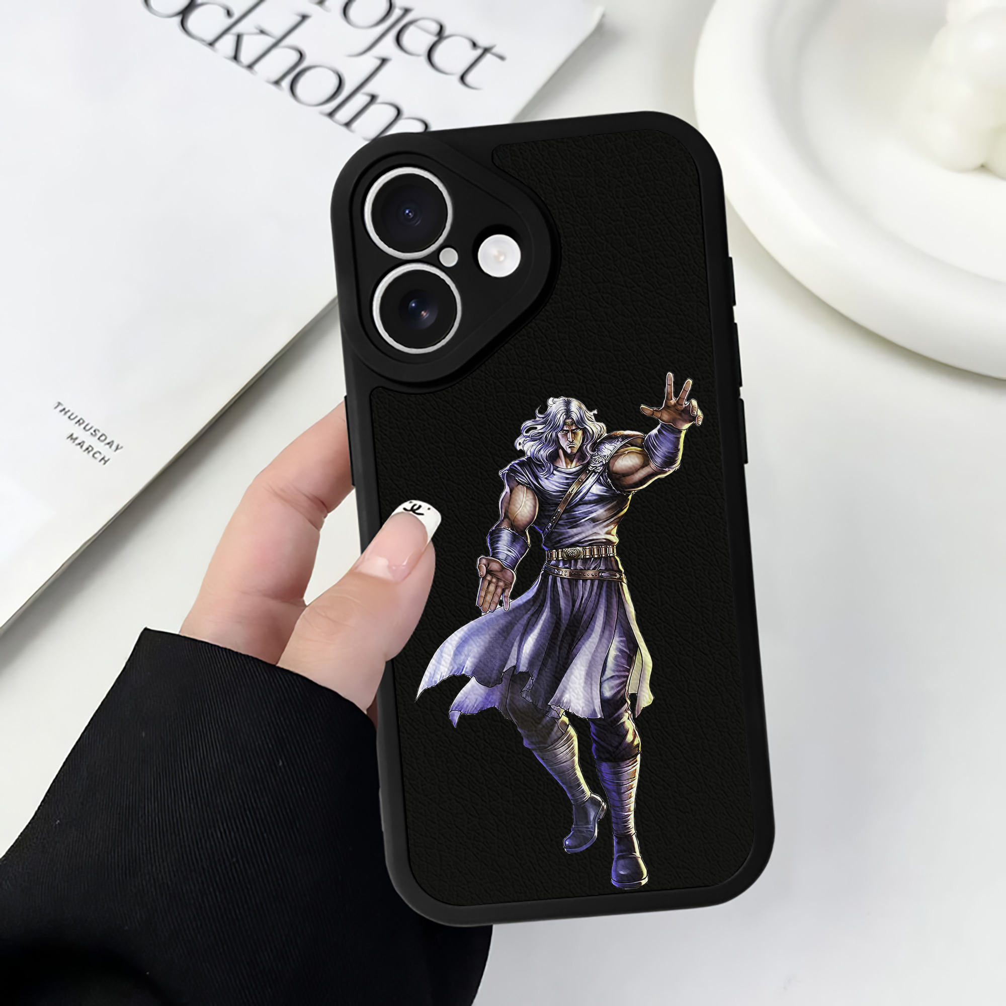 （画像用） 北斗の拳 Fist of the North Star 【iPhone 16シリーズ対応】シリコンスマホケース（レザー調） 材質：シリコン